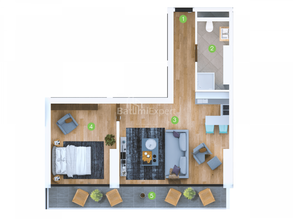 Пәтер 61 м² - Шериф Химшиашвили, Batumi, Грузия
