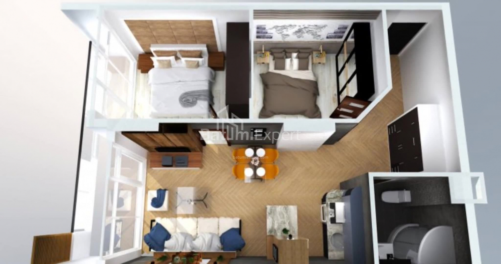 Пәтер 57.2 м² - Лех және Мария Качинский, Batumi, Грузия