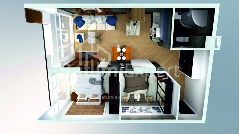 Пәтер 57.2 м² - Лех және Мария Качинский, Batumi, Грузия