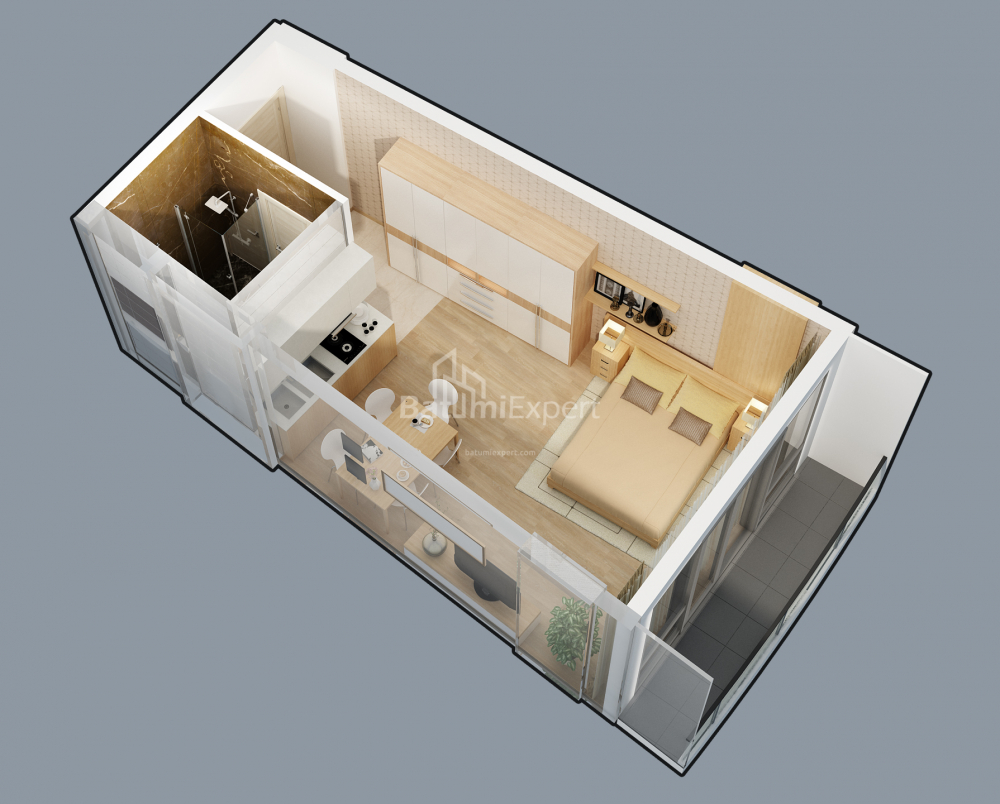 Тұрғызылып жатқан объект 34.8 м² - Лех және Мария Качинский, Batumi, Грузия