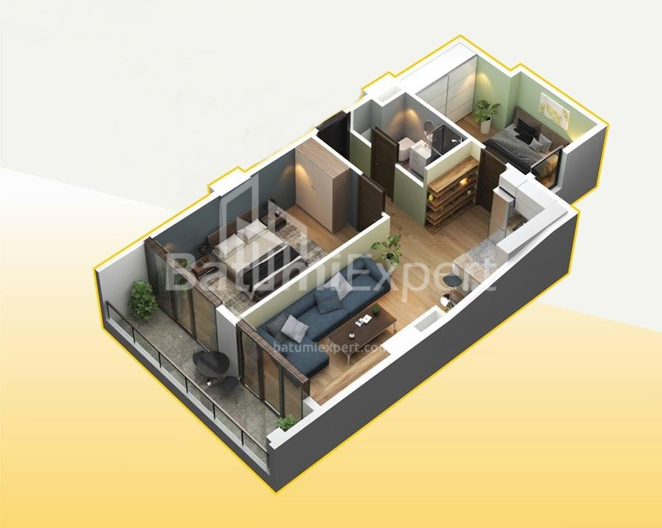 Тұрғызылып жатқан объект 75.4 м² - Хайдара Абашидзе, Batumi, Грузия