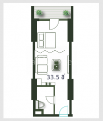 Пәтер 1-комн 33.5 m² - Шериф Химшиашвили, Batumi