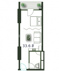 Пәтер 1-комн 33.6 m² - Шериф Химшиашвили, Batumi