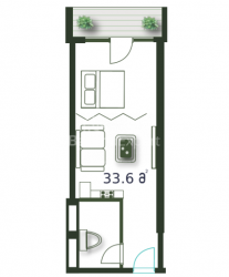 Пәтер 1-комн 33.6 m² - Шериф Химшиашвили, Batumi