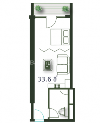 Пәтер 33.6 м² - Шериф Химшиашвили, Batumi, Грузия