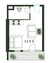 Пәтер 1-комн 33.8 m² - Шериф Химшиашвили, Batumi