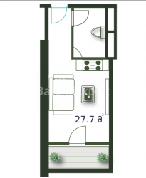 Пәтер 1-комн 27.7 m² - Шериф Химшиашвили, Batumi