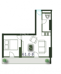 Пәтер 2-комн 61 m² - Шериф Химшиашвили, Batumi
