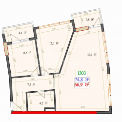 Тұрғызылып жатқан объект 2-комн 55.8 m² - Лех және Мария Качинский, Batumi
