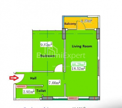 Пәтер 2-комн 46 m² - Юрьевская, Batumi