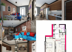 Пәтер 1-комн 53 m² - Юрьевская, Batumi
