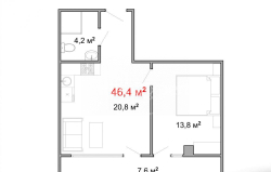 Пәтер 46 м² - Юрьевская, Batumi, Грузия