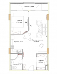 Пәтер 64.7 м² - Король Парнаваз, Batumi, Грузия