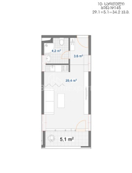 Пәтер 1-комн 34.2 m² - Хайдара Абашидзе, Batumi